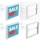 Tandefio 4 Pcs Rectangular Faceout Sign Holders for Slatwall Holds Gridwall Accessories Slatwall Information Sign Holders for Retail Store Supermarket Boutiques Display(White, 7" W X 5.5" H)