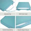 Outdoor Chair Cushions 18x18 Inch,Set of 2,Water Resistant Chair Pads with Ties,Square Seat Cushion 18"x18"x2.5",Patio Chair Cushion for Garden,Backyard Furniture(Teal)