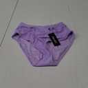 Women Twist Bikini Bottom Moderate High Cut Bathing Suit Bottoms Ruched Swimsuit Bottom, L, Lavender