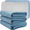 XL Washable Reusable Underpads 36"x54" Waterproof Absorbent Incontinence Bed Pad [3 Pack] Large Underpad with Heavy 4-Layer Protection for Beds Sofa and Mattress - Pads for Adults Seniors Kids & Pets