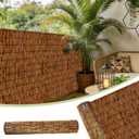 FENRUNXU Natural Bamboo Reed Fence, 4FT X 6.6FT Reed Fencing Bamboo Fencing 4FT High Outdoor Privacy Reed Screening for Garden,Balcony,Backyard,Patio(Brown)