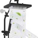 Hibbent Upgraded 13'' Shower Head Combo, High Pressure 5-spray Rainfall Showerhead, Stainless Steel 4 Modes Handheld Spray, All Metal 4-way Diverter Valve, Extension Arm, 71'' Hose and Holder, Black