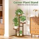LASZOLA 3 Tiered Wood Plant Stand Indoor Corner, Flower Holder Rack Tall for Multiple Plants, Rustic Planter Shelf Display for Patio Garden Balcony Living Room