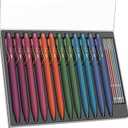 Mr. Pen- Ballpoint Pens with Case, 12 Pack, Colorful Ink, 12 Refills, 0.7mm Cute Ballpoint Pens Assorted Color Ink