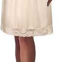 1 Pack Lace Half Slip Underskirt Half Slips for Under Dresses Skirt Extenders Womens Anti Static Half Slip (Large, Khaki)