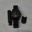 OLEVS Watches Men Waterproof Luxury Big Face Mens Watch Stainless Steel Quartz Analog Dress Watches for Men Luminous Multifunction Man Watch Relojes De Hombre, Black Stainless Steel 