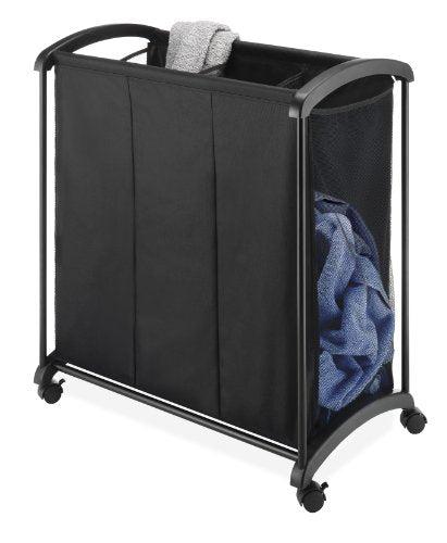 Whitmor 3 Section Laundry Hamper (Black) Whitmor 3 Section Laundry Hamper (Black)
