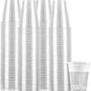 TashiBox 12 oz clear plastic cups - Disposable cold drink party cups (200)