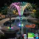 Pond Fountain Aerator with RGB Lights, 792GPH 45W Floating Pool Fountain with 3 Nozzles and 33ft Power Cord, Built-in Filter Sponge & Basket, All Accessories Included for Outdoor Garden Pond