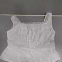 Women Fairy Grunge Crop Top Vintage Lace Short Sleeve Shirt Aesthetic Patchwork Square Neck T-Shirt 90s Harajuku Shirt, S