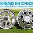 Golf Cart Wheel Covers 10 inch,Improved 7 Spoke Chromed Hub Caps for Club Car/E-Z-GO/YA/Star Car/Excar/Icon and Other Most Models Golf Cart (Set of 4)