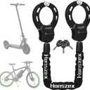 Scooter Lock, Bike Locks High Security with Key, 36.22inch Heavy Duty Bike Lock Chain, Accessories for Electric Scooter, E-Bikes (Black)