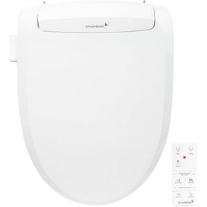 SmartBidet SB-100R Electric Bidet Seat for Elongated Toilets with Remote Control, Stainless Steel Nozzle with Removable Nozzle Cap, Slim and Strong Design