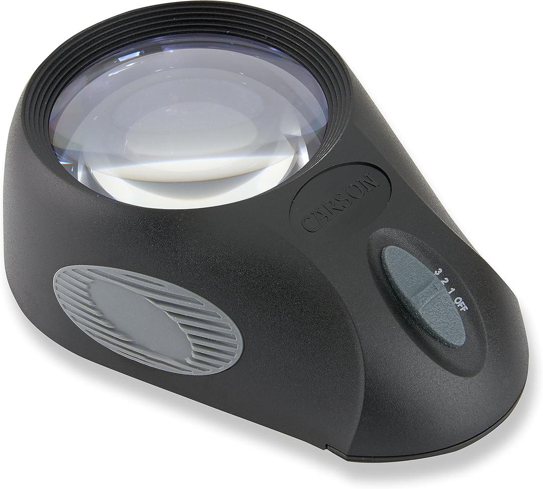 Carson LumiLoupe Ultra 5x LED Lighted Stand Loupe Magnifier with 3 Brightness Settings (LL-88)