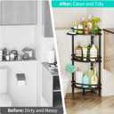 HapiRm Standing Corner Shower Caddy - 3 Tier Shower Organizer Corner with Soap Holder and 4 Hooks, Rustproof Bathroom Storage Shelves with Adhesives, Black