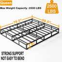 Box Spring Queen 5 inch Low Profile Profile Heavy Duty Metal Mattress Foundation Max Weight Capacity Strong Steel Structure Quiet Simple Assembly No Noise Easy to Clean Box Spring Only
