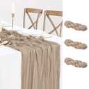 2 Pack Nude Cheesecloth Table Runner, 10ft Light Brown Runner for Table Romantic Boho Sheer Table Runner for Baby Shower Wedding Bridal Birthday Party Table Decor