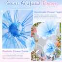 LuoluoHouse Giant Artificial Flowers Decoration Christmas Wedding Reception Essential Large 5.58ft Big Artificial Silk Flower with Stems&Stands Party Banquet Background Home Decor Blue