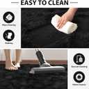 FinRèc 5x8 Feet Black Rugs for Living Room Bedroom, Fluffy Shaggy Area Rug, Non-Slip Soft Shag Rug for Nursery Kids Room Dorm Room Home Decor, Indoor Plush Floor Carpet