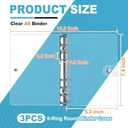 3 Pack A6 Transparent Soft PVC 6 Rings Binder Cover Clear Binder Notebook Cover A6 Binder for Refillable Notebook,School,Office,Meeting