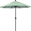 California Umbrella 12-Year-Non-Fading, 9Ft Premium Sunbrella Patio Umbrella, Hand-Crank, Button-Tilt, Black Frame, Spa Fabric