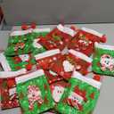 12Pcs Christmas Gift Doll Bags with Drawstring, 8x10in 3D Christmas Goody Gift Bags Small Fabric Xmas Candy Bag, Burlap Treat Xmas Reusable Gifts Wrapping Bag Holiday Party Favors Decor Santa Sacks