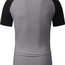 JMIERR Men's Muscle Slim Henley Shirts Crewneck Longline T-Shirt Gym Workout Athletic Shirt Tees with Button (XL)