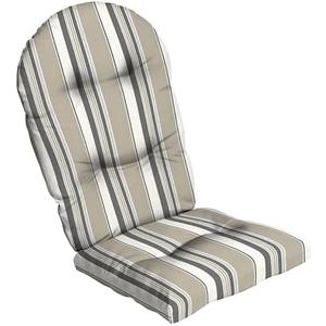 Arden earthFIBER Plush Modern Tufted Rocking Chair Cushion, 21.5 x 19, Rain-Proof, Fade Resistant, Tufted Cushions for Rocking and Adirondack Chairs Taupe Grey Boardwalk Stripe