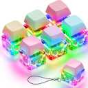 Taiyin 4 Pcs Keyboard Fidget Toy Fidget Clicker Keyboard Keychain Decompression Toys Button Stress Relief Gifts for Adult to Relief Stress Pass The Time(Macaron Colors)