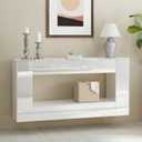 47" High Gloss Console Table with Hidden Side Storage, White, 47.24"L*11.81"W*31.5"H