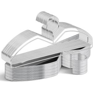 LemonRoad 25 Pack Short Closet Hangers 16 Metal Wire Heavy Duty, Stainless Steel Thin Space Saving Clothes Hangers for Small Closet, Dorm, Laundry (Sliver,Wire Short Neck)