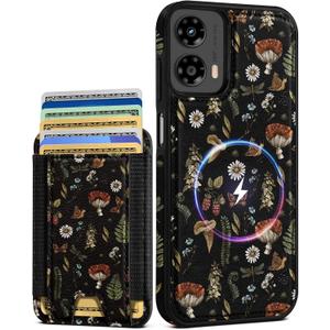 2 x Shorogyt for Motorola Moto G 5G 2024 Cute Kawaii Leather Phone Case - Compatible with Magsafe Wallet Magnetic Credit Card Holder Fashion Mushroom Design Phone Cover for Women Girls, Fits 7 Cards