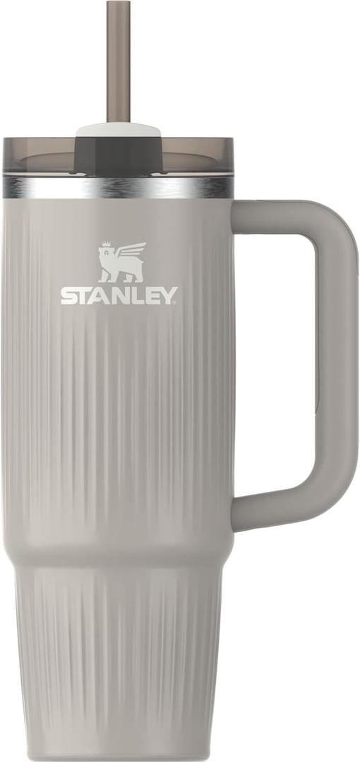 STANLEY Quencher H2.0 Tumbler with Handle and Straw 30 oz | Flowstate 3-Position Lid | Cup Holder Compatible for Travel | Insulated Stainless Steel Cup | BPA-Free | Fluted Ash Gloss