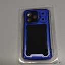 Lanhiem for iPhone 17 Pro Metal Case with Kickstand, Compatible with MagSafe, Built in Tempered Glass Screen Protector, Heavy Duty Shockproof Rugged Phone Cases, Full Body Tough Cover 6.3"(Blue)