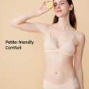 Organic Cotton Bra for Small Breasted Women, Wireless T-Shirt Bra, Seamless Padded Bra for Women (Beige, L)