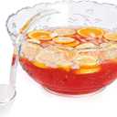 Premium Quality Plastic Punch Bowl With Ladle - Large 2 Gallon Bowl With 5 oz Ladle by Upper Midland Products