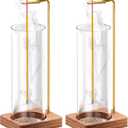 Incense Holder for Sticks, Insence-Stick Holder, Anti-Ash Flying No Mess Incense Burner, Incense Stick Holder with Glass Ash Catcher, for Yoga Spa Meditation Home Decor(2 Pack) (Brown)