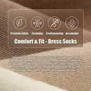 Thin Crew Socks for Women, Ladies Soft Cotton High Calf Boot Sock for Trouser, Dress, Business (5-11, 3 Pairs (Nude/Camel/Brown))