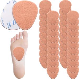 Syhood 40 Pcs Metatarsal Pads Ball of Foot Pain Relief Cushions 1/4 Inch Thick Metatarsal Felt Pads Cushion Pain Relief Forefoot Support Mat for Women Men(Skin Color) (Skin Color)