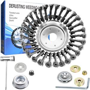 8 Inch Unbreakable Wired Trimmer Blade for Weed Eater, Steel Wire Rotary Brush Cutter Trimmer Head, Weed Eater Head for Moss Grass Rust Removal, Paving Stone, Pavement Joints or Driveway
