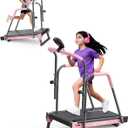 Kids Treadmill, Treadmill for Kids Manual with Handle Bar Up to 165Lbs Capacity, Upgraded Kids Exercise Equipment with 2 Adjustable Incline Mode & 4 Level Upright Height