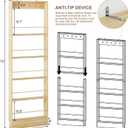Wall Mounted Bookshelf, 5 Tier Floating Book Shelf with Hooks, Wooden Nursery Book Shelves for Wall, Space Saving Wall Organizer with Anti Tip Design for Bedroom, Living Room, Playroom