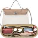 Lckaey Purse Organizer insert for Handbag Herbag 31 organizer 1011beige-26.5 * 7.5 * 13cm (khaki)