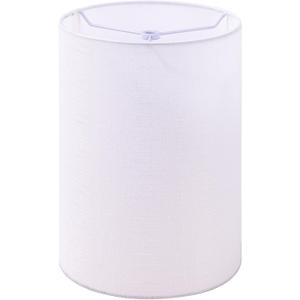 Wellmet White 6"x 6"x10" Lampshade, No Assembly Required, Classic Modern Lamp Shade for Table Lamp, Bedside Lamp, Floor Lamp, Fabric Drum Lampshade, Spider Fitter