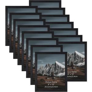 HORLIMER 8x10 Picture Frame Set of 15, Black Picture Frames Display 8 by 10 Photo for Wall or Tabletop