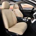 FLORICH Front Seat Covers, Leather Car Seat Covers Luxury Automotive Seat Covers Waterproof Car Seat Protectors Universal Fit for Most Cars SUV Trucks Vehicles, Beige