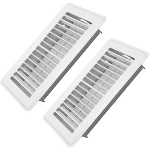 4" x 8" Floor Register 2 Pack - Floor Vent Covers Heavy Duty Metal Heat Vent Covers with Rust Proof Finish for Home Floor Heater - White