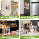 2 x Acrylic Straw Holder for Cabinet Door,Straw Holder Dispenser With 8pcs Double Sided Adhesive Tape,Cabinet Straw Holders Organizer for Counter,Straws Organizer Storage for Kitchen Cupboard(Transparent)