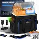 20L Large Heated Lunch Box Insulated Lunch Bag, Auto Temp Control Electric Lunch Box for Adults Men, 12/24/110V Portable Food Warmer for Truck/Car/Work/Travel, Lonchera Elctrica Porttil