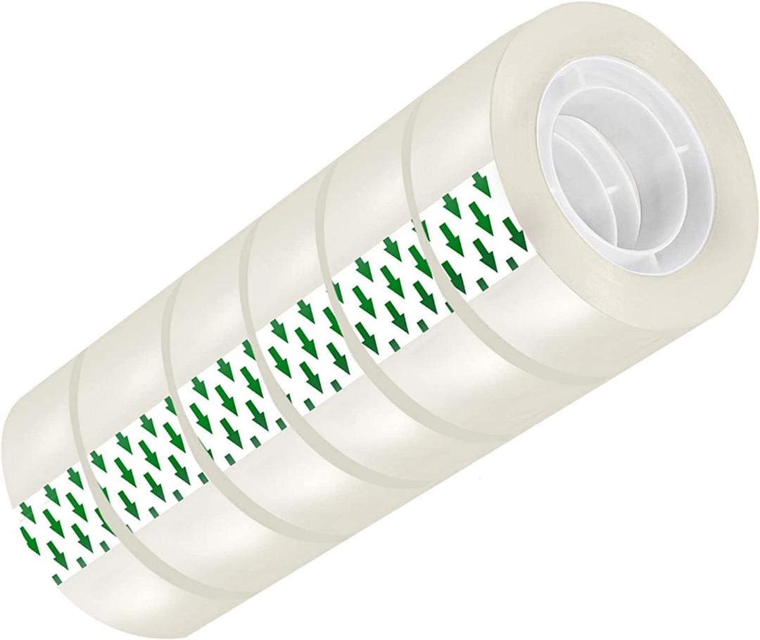 8 x Clear Tape Refills Rolls for Dispenser, Transparent Tape, 3/4" Tape Rolls, 1 inch Core (3/4" Tape (8 Rolls))